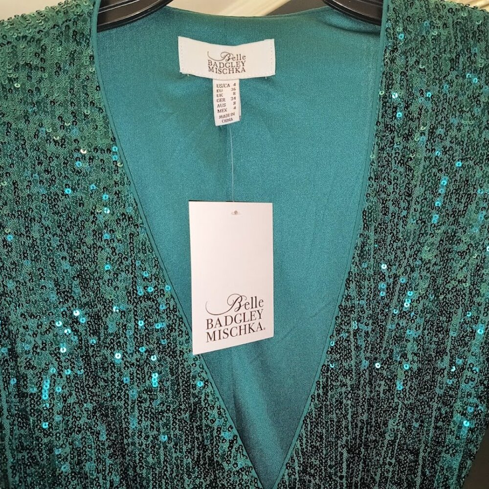 Sequin Wrap Jacket - Green - image 2
